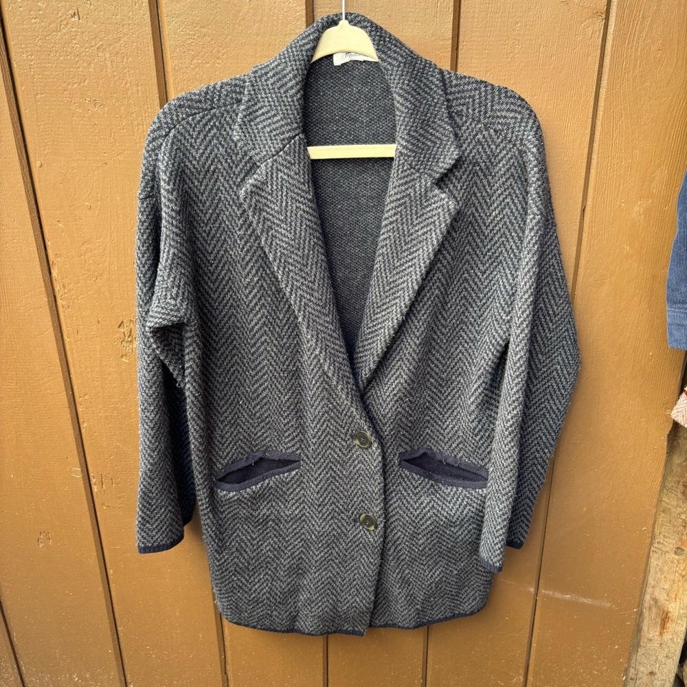 Madewell Women's Merino Wool Blend Textured Blazer Sweater Jacket XXS Oversized